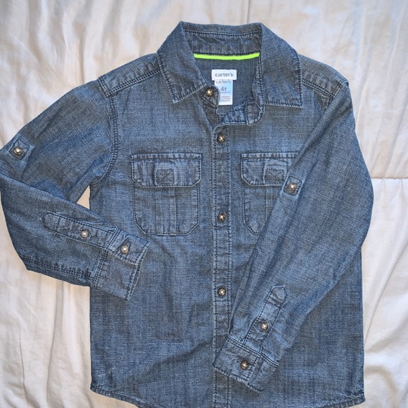 Long Sleeve Button Down/Collard shirts Boys Size 4 - Picture 5 of 6